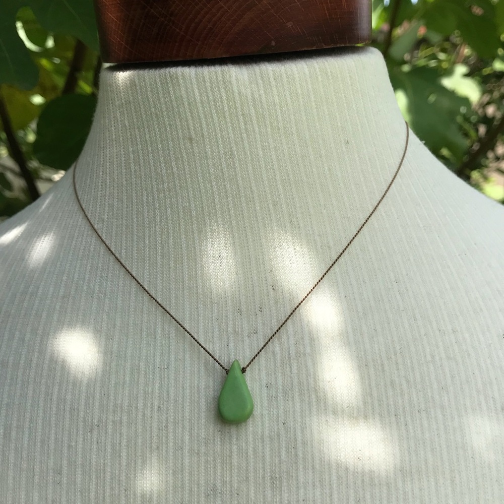 Green Turquoise Necklace Boho Jewelry Minimalist NWOT